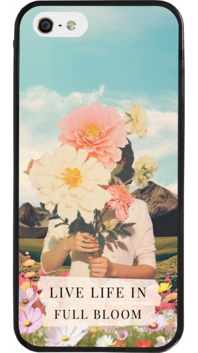 Coque iPhone 5/5s / SE (2016) - Silicone rigide noir Live life in full moon Spring 2026