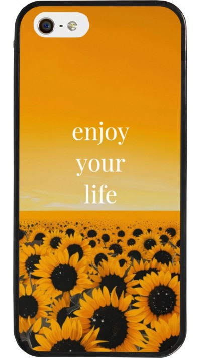 Coque iPhone 5/5s / SE (2016) - Silicone rigide noir Summer 2026 Enjoy your life