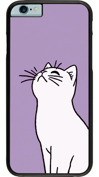 Coque iPhone 6/6s - Chat sur fond violet