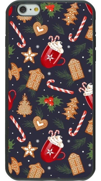 iPhone 6 Plus / 6s Plus Case Hülle - Silikon schwarz Christmas 25 Pattern Gingerbread House