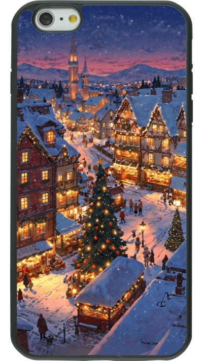 iPhone 6 Plus / 6s Plus Case Hülle - Silikon schwarz Christmas 25 Xmas Village