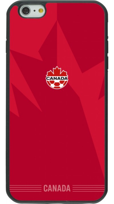 Coque iPhone 6 Plus / 6s Plus - Silicone rigide noir Maillot de football Canada 2026 personnalisable