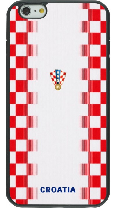 Coque iPhone 6 Plus / 6s Plus - Silicone rigide noir Maillot de football Croatie 2026 personnalisable