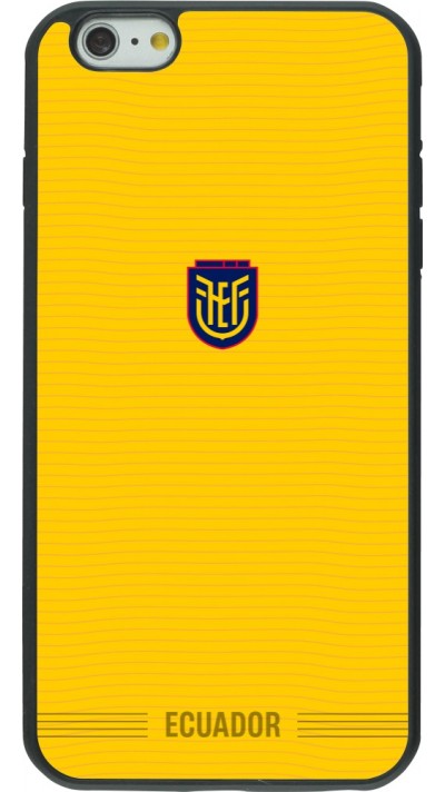 Coque iPhone 6 Plus / 6s Plus - Silicone rigide noir Maillot de football Équateur 2026 personnalisable