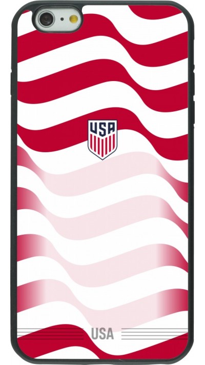 Coque iPhone 6 Plus / 6s Plus - Silicone rigide noir Maillot de football États-Unis 2026 personnalisable