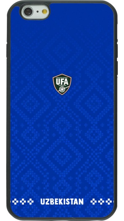 Coque iPhone 6 Plus / 6s Plus - Silicone rigide noir Maillot de football Ouzbékistan 2026 personnalisable