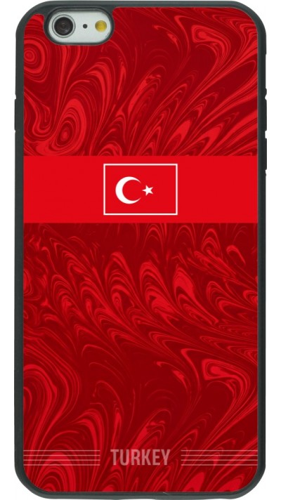 Coque iPhone 6 Plus / 6s Plus - Silicone rigide noir Maillot de football Turquie 2026 personnalisable