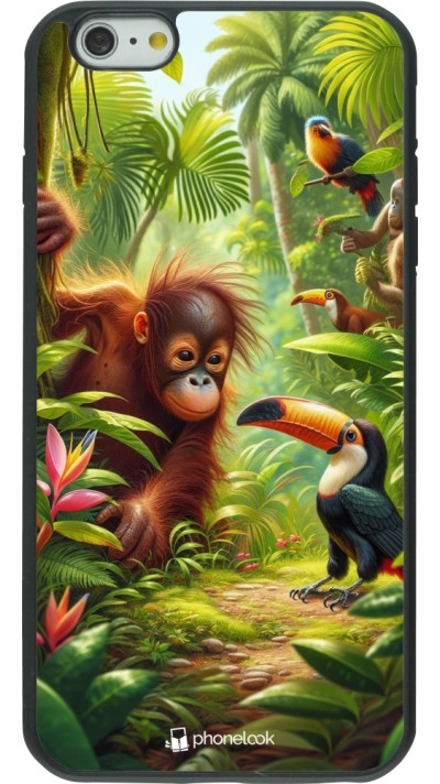 iPhone 6 Plus / 6s Plus Case Hülle - Silikon schwarz Tropischer Dschungel Tayrona