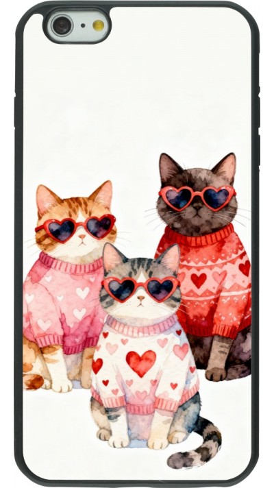 Coque iPhone 6 Plus / 6s Plus - Silicone rigide noir Saint Valentines Day 26 Cat Love