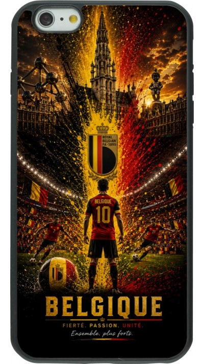 Coque iPhone 6 Plus / 6s Plus - Silicone rigide noir Football Belgique splash 2026