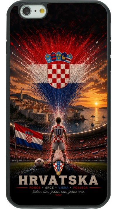 Coque iPhone 6 Plus / 6s Plus - Silicone rigide noir Football Croatie splash 2026