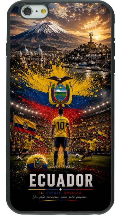 Coque iPhone 6 Plus / 6s Plus - Silicone rigide noir Football Équateur splash 2026