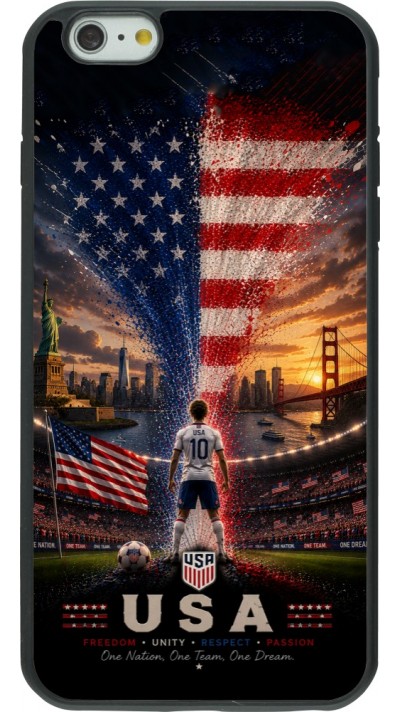 Coque iPhone 6 Plus / 6s Plus - Silicone rigide noir Football États-Unis splash 2026