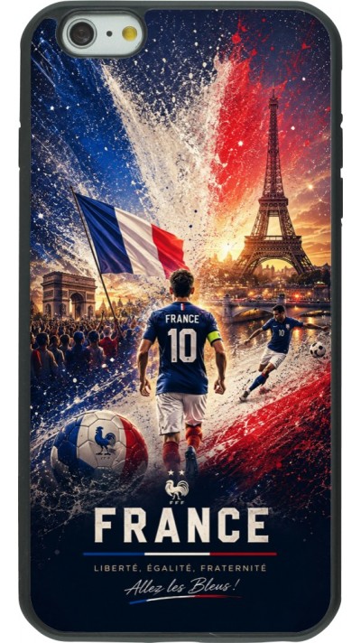 Coque iPhone 6 Plus / 6s Plus - Silicone rigide noir Football France splash 2026