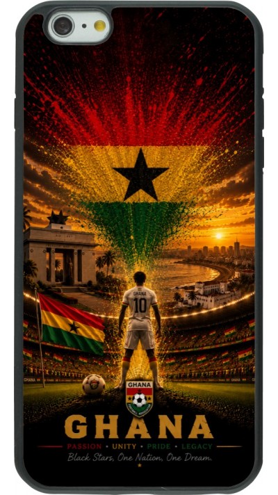 Coque iPhone 6 Plus / 6s Plus - Silicone rigide noir Football Ghana splash 2026