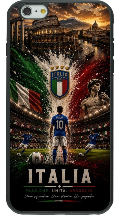 Coque iPhone 6 Plus / 6s Plus - Silicone rigide noir Football Italie splash 2026