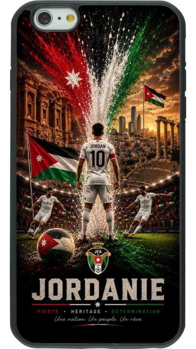 Coque iPhone 6 Plus / 6s Plus - Silicone rigide noir Football Jordanie splash 2026