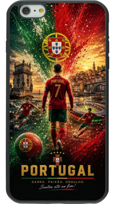 Coque iPhone 6 Plus / 6s Plus - Silicone rigide noir Football Portugal splash 2026