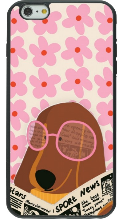 iPhone 6 Plus / 6s Plus Case Hülle - Silikon schwarz Dog with newspaper Spring 2026