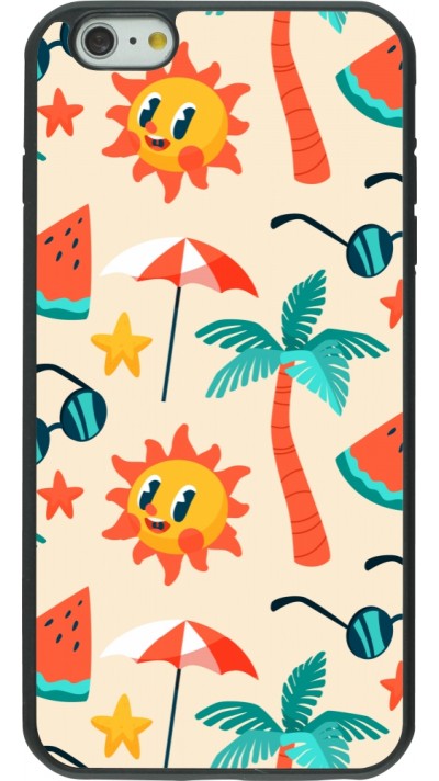 iPhone 6 Plus / 6s Plus Case Hülle - Silikon schwarz Summer 2025 Pattern soleil