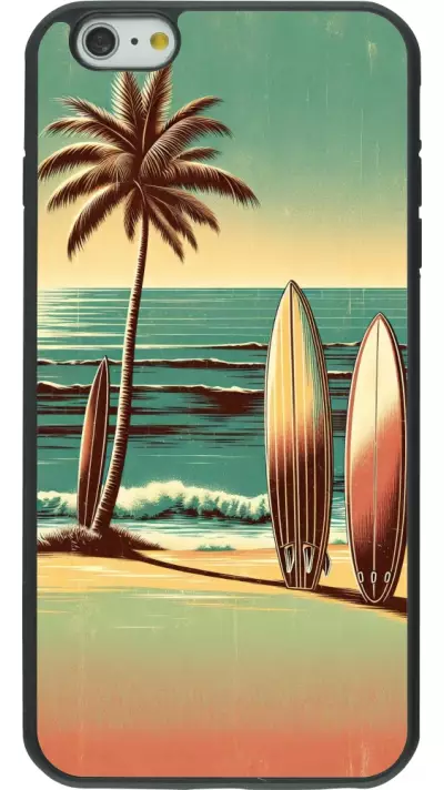 Coque iPhone 6 Plus / 6s Plus - Silicone rigide noir Surf Paradise