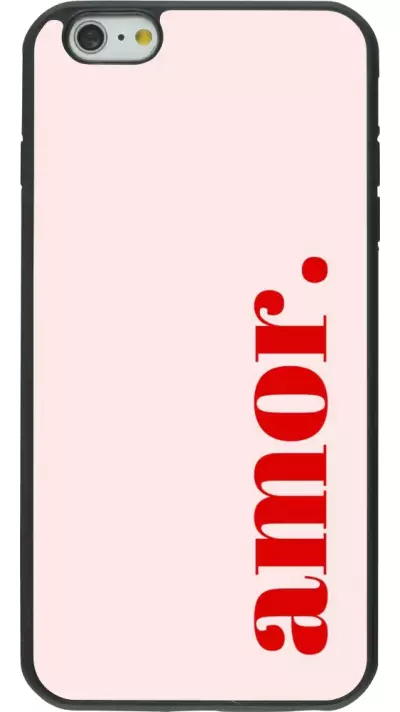Coque iPhone 6 Plus / 6s Plus - Silicone rigide noir Valentine 2024 amor