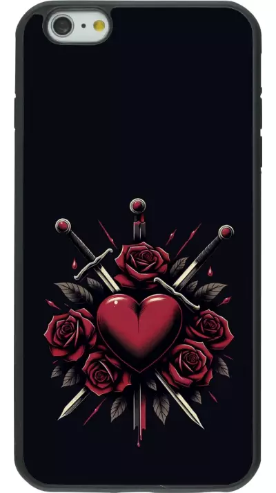 Coque iPhone 6 Plus / 6s Plus - Silicone rigide noir Valentine 2024 gothic love