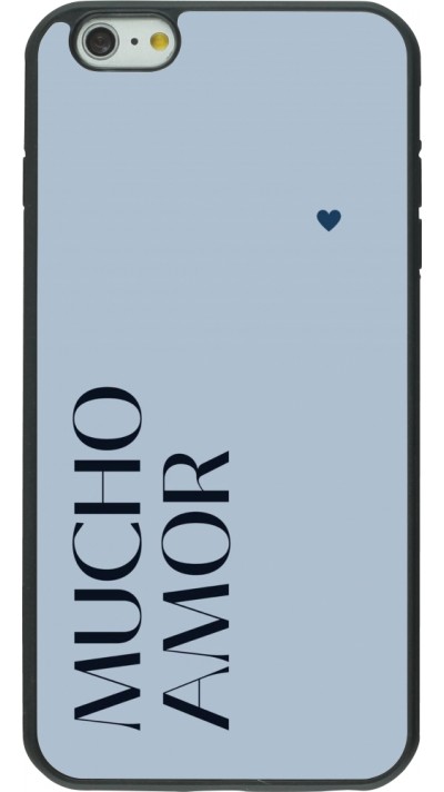 iPhone 6 Plus / 6s Plus Case Hülle - Silikon schwarz Valentine 2024 mucho amor azul