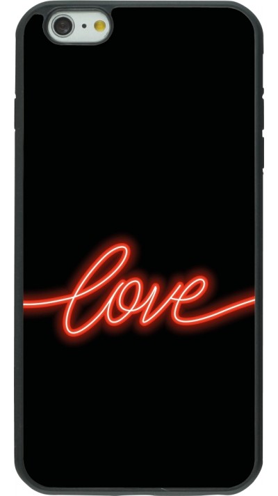 iPhone 6 Plus / 6s Plus Case Hülle - Silikon schwarz Valentine 2023 neon love
