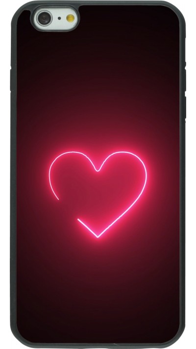 iPhone 6 Plus / 6s Plus Case Hülle - Silikon schwarz Valentine 2023 single neon heart
