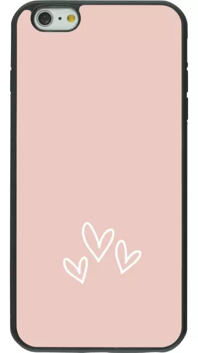 Coque iPhone 6 Plus / 6s Plus - Silicone rigide noir Valentine 2023 three minimalist hearts