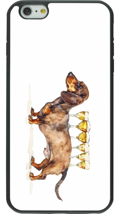 iPhone 6 Plus / 6s Plus Case Hülle - Silikon schwarz Wine Teckel