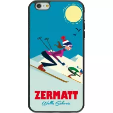 Coque iPhone 6 Plus / 6s Plus - Silicone rigide noir Zermatt Ski Downhill