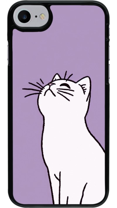 Coque iPhone 7 / 8 / SE (2020, 2022) - Chat sur fond violet