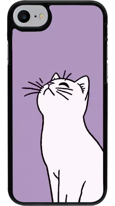 Coque iPhone 7 / 8 / SE (2020, 2022) - Chat sur fond violet