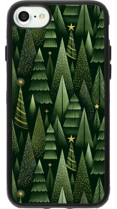 iPhone 7 / 8 / SE (2020, 2022) Case Hülle - Silikon schwarz Christmas 25 Pattern Xmas Tree