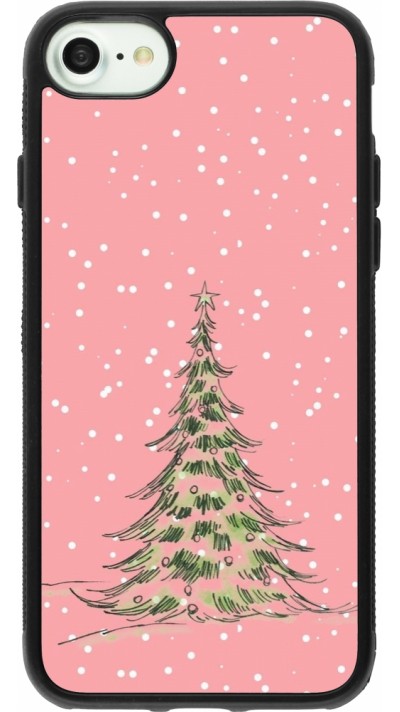 iPhone 7 / 8 / SE (2020, 2022) Case Hülle - Silikon schwarz Christmas 25 Pink Tree