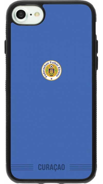 Coque iPhone 7 / 8 / SE (2020, 2022) - Silicone rigide noir Maillot de football Curaçao 2026 personnalisable