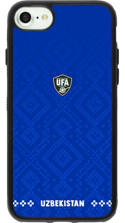 Coque iPhone 7 / 8 / SE (2020, 2022) - Silicone rigide noir Maillot de football Ouzbékistan 2026 personnalisable