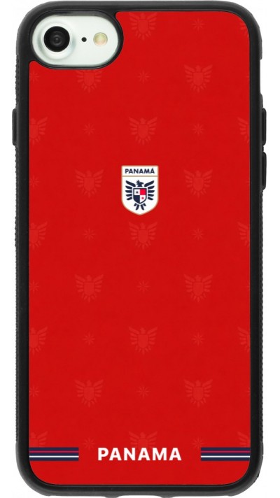 Coque iPhone 7 / 8 / SE (2020, 2022) - Silicone rigide noir Maillot de football Panama 2026 personnalisable