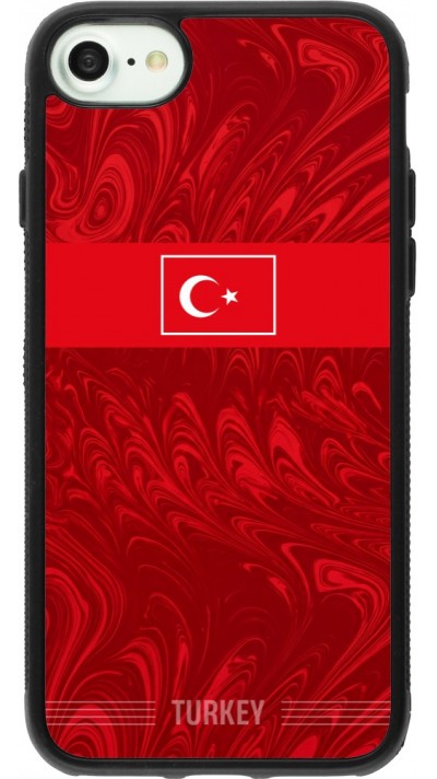 Coque iPhone 7 / 8 / SE (2020, 2022) - Silicone rigide noir Maillot de football Turquie 2026 personnalisable