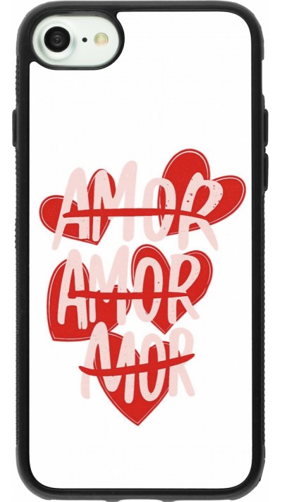 Coque iPhone 7 / 8 / SE (2020, 2022) - Silicone rigide noir Saint Valentines Day 26 Amor