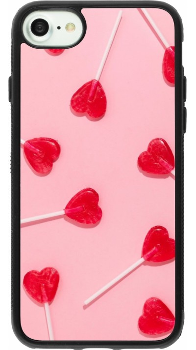 Coque iPhone 7 / 8 / SE (2020, 2022) - Silicone rigide noir Saint Valentines Day 26 Lollipop