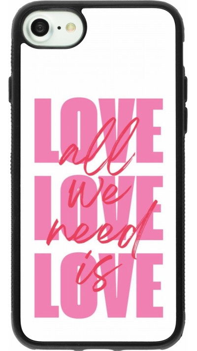 Coque iPhone 7 / 8 / SE (2020, 2022) - Silicone rigide noir Saint Valentines Day 26 Love all we need is