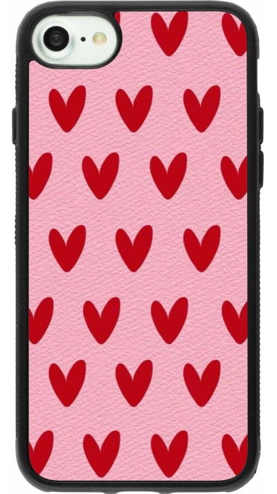 Coque iPhone 7 / 8 / SE (2020, 2022) - Silicone rigide noir Saint Valentines Day 26 Pattern heart