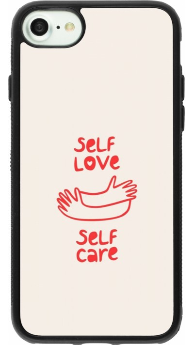 Coque iPhone 7 / 8 / SE (2020, 2022) - Silicone rigide noir Saint Valentines Day 26 Self love self care