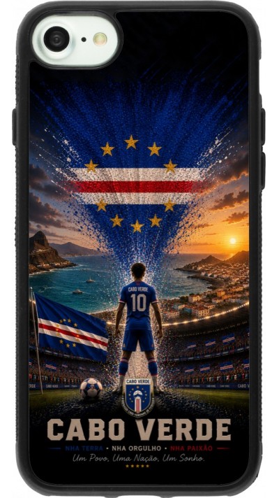 Coque iPhone 7 / 8 / SE (2020, 2022) - Silicone rigide noir Football Cap-Vert splash 2026