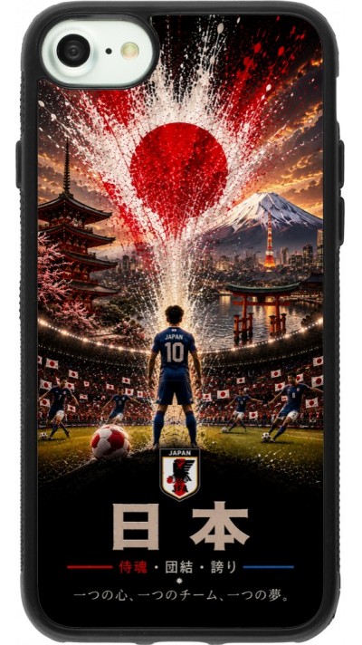 Coque iPhone 7 / 8 / SE (2020, 2022) - Silicone rigide noir Football Japon splash 2026