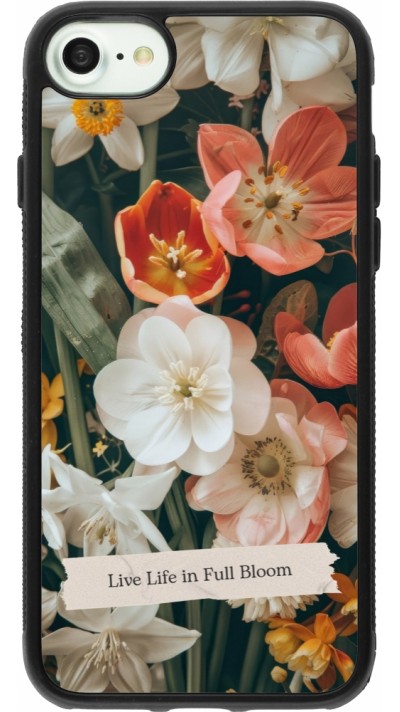 Coque iPhone 7 / 8 / SE (2020, 2022) - Silicone rigide noir Full Bloom Spring 2026