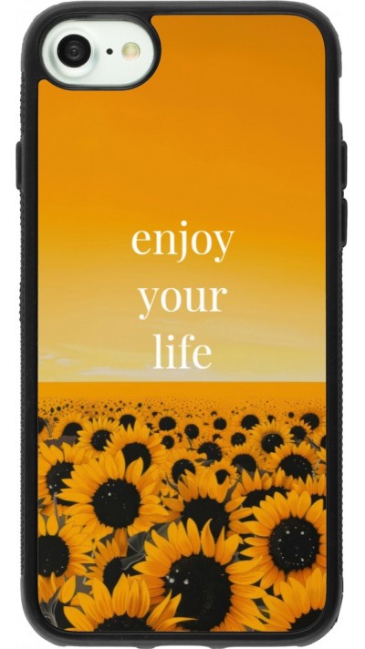 Coque iPhone 7 / 8 / SE (2020, 2022) - Silicone rigide noir Summer 2026 Enjoy your life